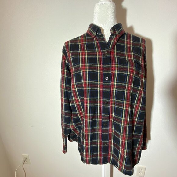 Women's LL Bean Flanel Long Sleeve Shirt - Size 1X - Picture 1 of 6